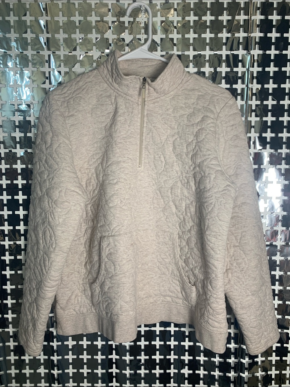 Orvis Quilted Half‑Zip Turtleneck Pullover - Light Beige